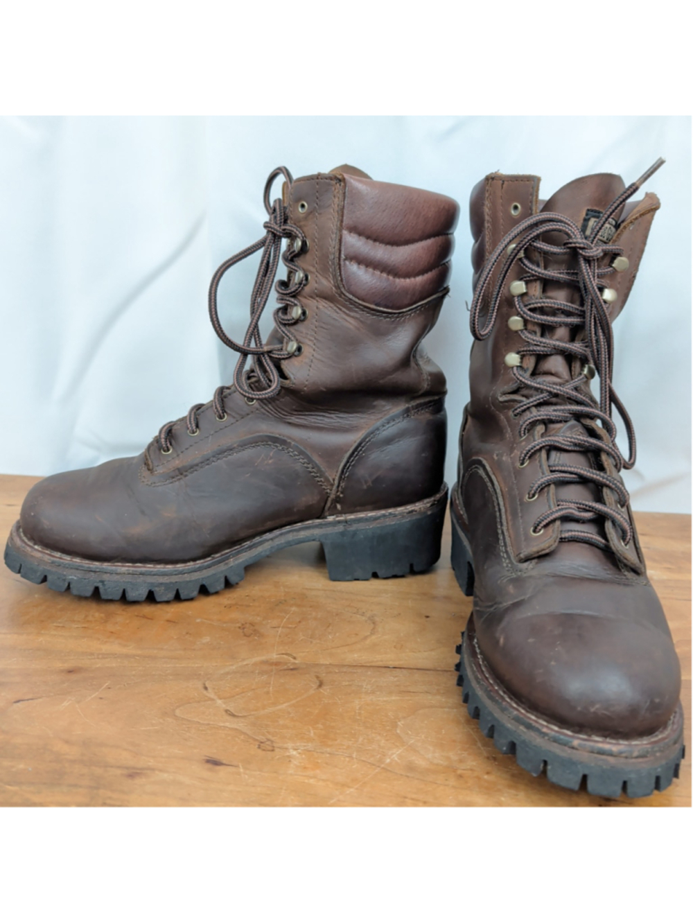 Guide Hear Brown Leather Logger Boots Men's 9.5 EE